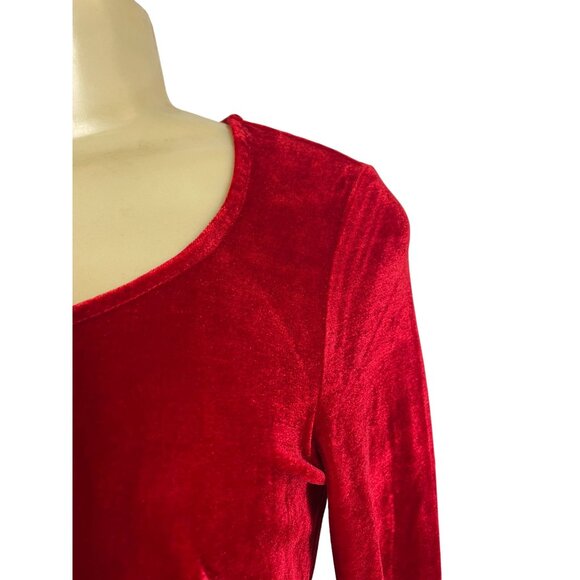 Pajamagram Women's Red Long Sleeve Round Collar Blouse Shirt Sz S - NWT - Picture 4 of 10